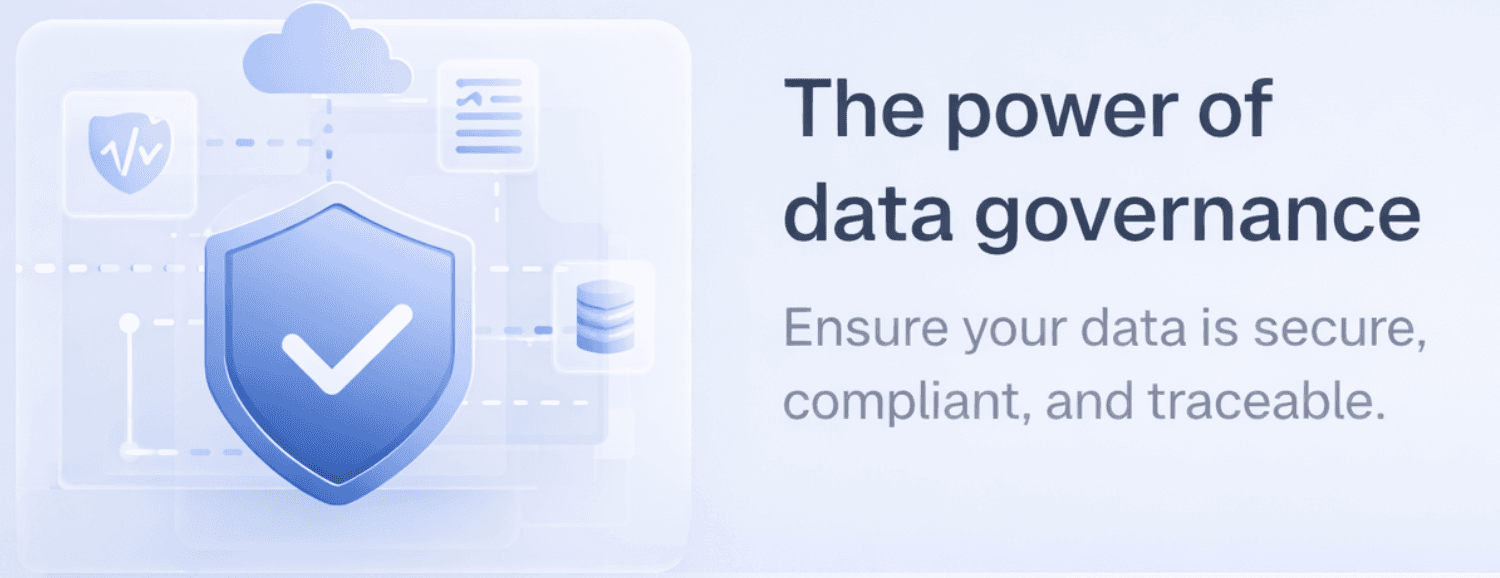 Data governance dashboard with access policies and masking rules